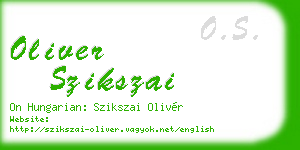 oliver szikszai business card